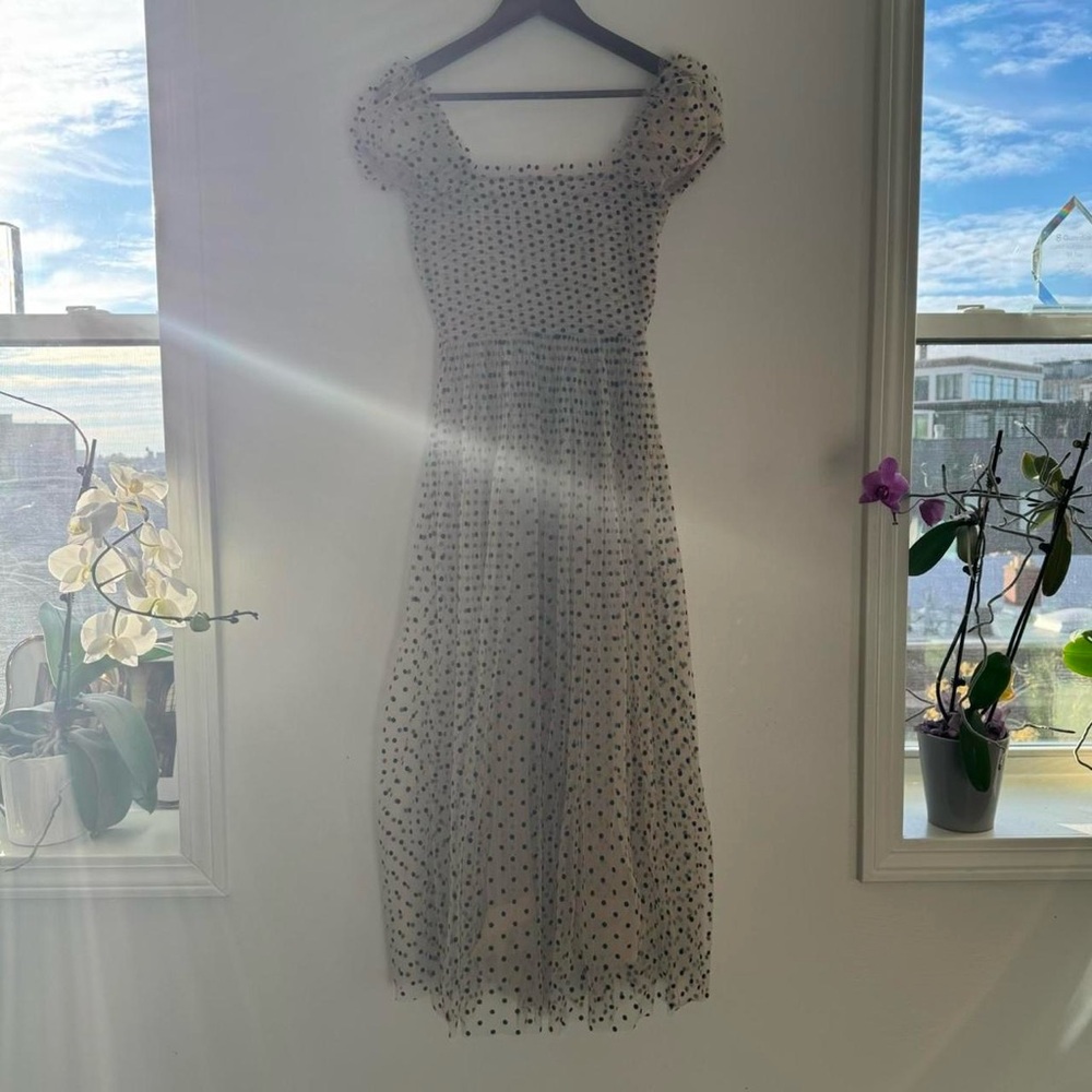 DÔEN Pamelina Dress in Cream w/ Black Polka Dots XXS (belt not included) - Picture 3 of 9